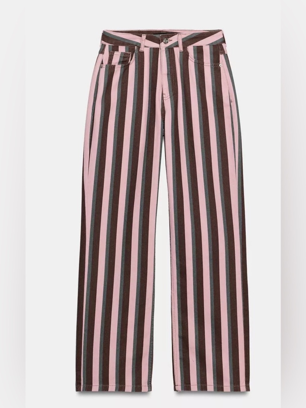 NWT Zara 1975 MID-RISE STRIPED
STRAIGHT LEG JEANS - Size 2